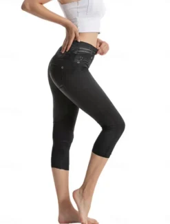 Best Women's Leggings Trousers 3D Print Vacation Vintage Streetwear Calf-Length High Waist Plain Comfy Soft Comfortable Stretchy Outdoor Street Summer Slim Fit Women Leggings