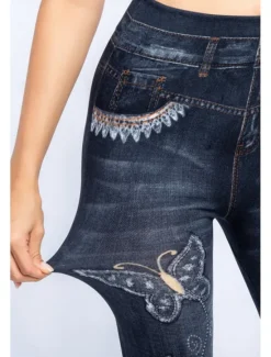 Best Women's Leggings Trousers 3D Print Chinos Vacation Streetwear Casual Full Length High Waist Butterfly Printing Comfy Soft Comfortable Stretchy Outdoor Street Black Blue Summer Slim Fit Women Leggings