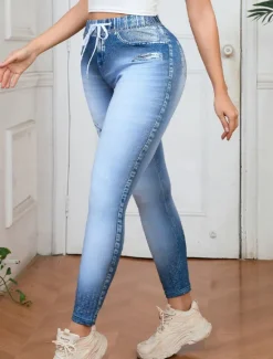 New Women's Leggings Trousers 3D Print Chinos Vintage Streetwear Casual Full Length High Waist Graphic Printing Ripped Comfy Soft Comfortable Stretchy Outdoor Street Summer Slim Fit Women Leggings
