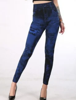 Outlet Women's Leggings Trousers 3D Print Vacation Vintage Ethnic Style Full Length High Waist Graphic High Cut Comfort Breathable Quick Dry Stretchy Outdoor Yoga Street Black Red Blue Fuchsia Summer Skinny Women Leggings