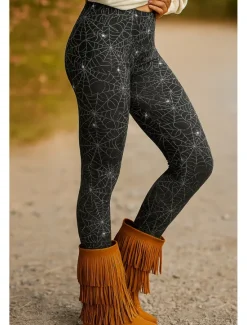 Outlet Women's Leggings Vacation Vintage Ethnic Style Ankle-Length High WaistPantsHalloween Graphic Animal 3D Print Quick Dry Breathability Soft Stretchy Outdoor Home Causal Black Red Green Fall Regular Fit Women Leggings|Women's Sweatpants & Joggers