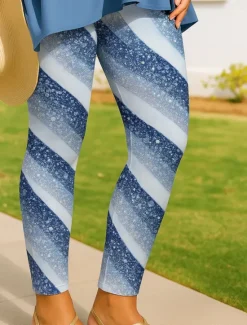 New Women's Leggings Vacation Vintage Ethnic Style Ankle-Length High Waist Graphic Abstract 3D Print Quick Dry Breathability Soft Stretchy Outdoor Home Causal Black Yellow Pink Blue Fall Slim Fit Women Leggings|Women's Sweatpants & Joggers