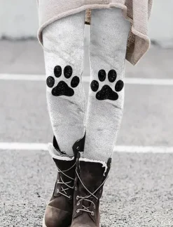 Outlet Women's Leggings Vacation Vintage Ethnic Style Ankle-Length High Waist Graphic Animal Cat 3D Print Quick Dry Breathability Soft Stretchy Outdoor Home Causal Black White Red Green Fall Winter Regular Women Women's Sweatpants & Joggers|Leggings