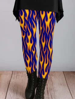 New Women's Leggings Vacation Vintage Ethnic Style Ankle-Length High Waist Graphic Leopard Abstract 3D Print Quick Dry Breathability Soft Stretchy Outdoor Home Causal Blue Purple Brown Fall Regular Fit Women Women's Sweatpants & Joggers|Leggings