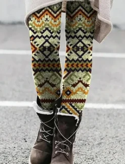 New Women's Leggings Vacation Vintage Ethnic Style Ankle-Length High Waist Floral Graphic Paisley 3D Print Quick Dry Breathability Soft Stretchy Outdoor Home Causal Army Green Yellow Blue Purple Fall Women Women's Sweatpants & Joggers|Leggings
