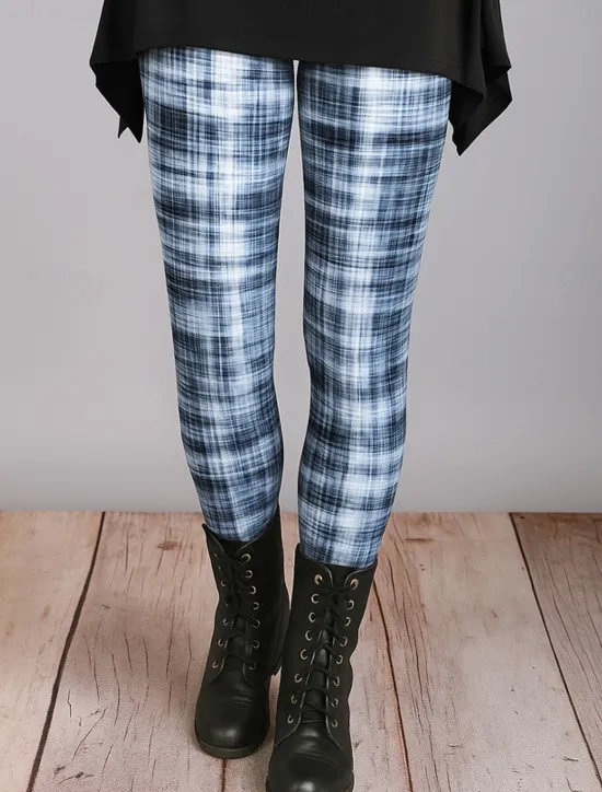 Outlet Women's Leggings Vacation Vintage Ethnic Style Ankle-Length High Waist Graphic Plaid 3D Print Quick Dry Breathability Soft Stretchy Outdoor Home Causal Black Red Blue Brown Fall Winter Regular Fit Women Leggings|Women's Sweatpants & Joggers