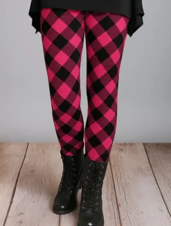 Outlet Women's Leggings Vacation Vintage Ethnic Style Ankle-Length High Waist Graphic Plaid 3D Print Quick Dry Breathability Soft Stretchy Outdoor Home Causal Black Red Blue Brown Fall Winter Regular Fit Women Leggings|Women's Sweatpants & Joggers