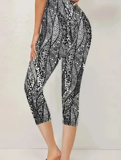 Hot Women's Leggings Vacation Vintage Ethnic Style Capris High Waist Graphic Abstract Comfy Quick Dry Breathability Stretchy Formal Outdoor Vacation Summer Spring Skinny Women Leggings