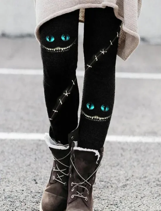 Outlet Women's Leggings Vacation Vintage Fashion Full Length High WaistPantsHalloween Graphic Skull Printing Soft Breathable Stretchy Outdoor Vacation Street Violet Black Orange Light Grey Summer Spring Women Leggings