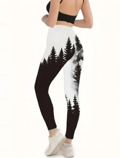 Clearance Women's Leggings Vacation Vintage Fashion Ankle-Length High Waist Graphic Animal Dog Printing Soft Breathable Micro-elastic Outdoor Vacation Street Spring Slim Fit Women Leggings