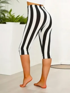 Online Women's Leggings Vacation Vintage Fashion Full Length Mid Waist Graphic Striped Printing Thermal Warm Breathable Soft Stretchy Outdoor Vacation Street Summer Spring Slim Fit Women Leggings