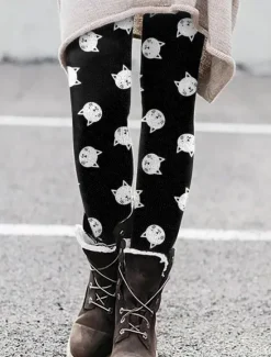 Sale Women's Leggings Vacation Vintage Ethnic Style Ankle-Length High Waist Graphic Animal Cat 3D Print Quick Dry Breathability Soft Stretchy Outdoor Home Causal Black White Blue Orange Fall Slim Fit Women Women's Sweatpants & Joggers