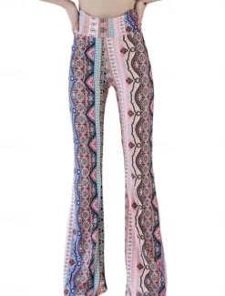 Clearance Women's Leggings Vintage Ethnic Style Full Length High Waist Paisley Printing Comfy Soft Comfortable Micro-elastic Outdoor Street Black White Pink Blue Summer Spring Fall Slim Fit Women Leggings