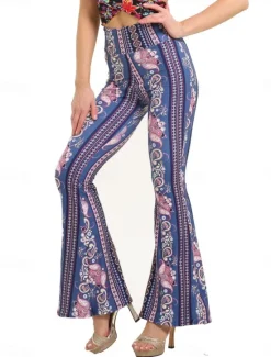 Clearance Women's Leggings Vintage Ethnic Style Full Length High Waist Paisley Printing Comfy Soft Comfortable Micro-elastic Outdoor Street Black White Pink Blue Summer Spring Fall Slim Fit Women Leggings
