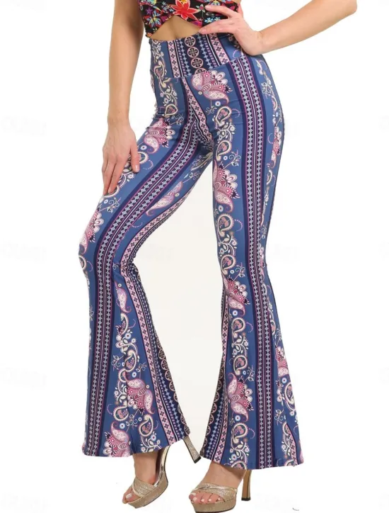 Clearance Women's Leggings Vintage Ethnic Style Full Length High Waist Paisley Printing Comfy Soft Comfortable Micro-elastic Outdoor Street Black White Pink Blue Summer Spring Fall Slim Fit Women Leggings