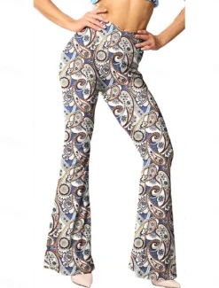 Clearance Women's Leggings Vintage Ethnic Style Full Length High Waist Paisley Printing Comfy Soft Comfortable Micro-elastic Outdoor Street Black White Pink Blue Summer Spring Fall Slim Fit Women Leggings