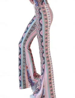 Clearance Women's Leggings Vintage Ethnic Style Full Length High Waist Paisley Printing Comfy Soft Comfortable Micro-elastic Outdoor Street Black White Pink Blue Summer Spring Fall Slim Fit Women Leggings