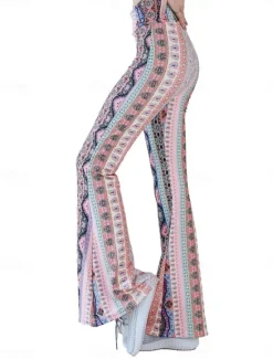 Clearance Women's Leggings Vintage Ethnic Style Full Length High Waist Paisley Printing Comfy Soft Comfortable Micro-elastic Outdoor Street Black White Pink Blue Summer Spring Fall Slim Fit Women Leggings
