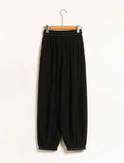 Sale Women's Linen Loose Pleated Adjustable Drawstring Dhoti Pants with Pockets Women Pants