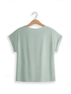 Outlet Women's Linen-Inspired Shirts Lace T-shirt Plain Fashion Short Sleeve Crew Neck Regular Tops Vacation Daily Lace Black Blue Brown Green Khaki Summer Women Shirts
