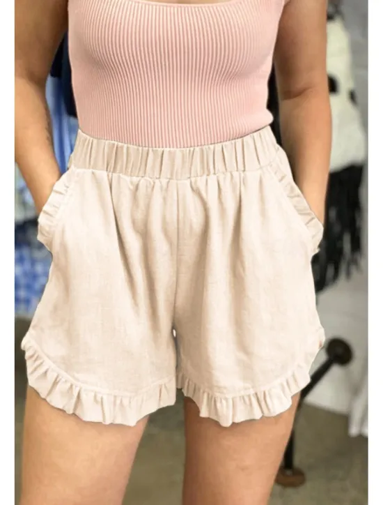 New Women's Linen-Inspired Shorts Shorts Slacks Fashion Casual Short Natural Plain Pocket Elastic Waist Outdoor Comfortable Street Going out rice white Wine Grey Navy Summer Regular Fit Women Pants