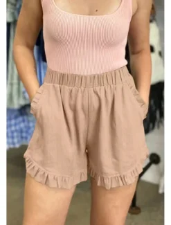 New Women's Linen-Inspired Shorts Shorts Slacks Fashion Casual Short Natural Plain Pocket Elastic Waist Outdoor Comfortable Street Going out rice white Wine Grey Navy Summer Regular Fit Women Pants