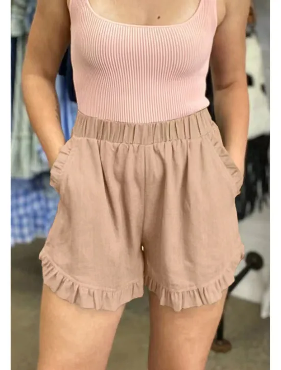 New Women's Linen-Inspired Shorts Shorts Slacks Fashion Casual Short Natural Plain Pocket Elastic Waist Outdoor Comfortable Street Going out rice white Wine Grey Navy Summer Regular Fit Women Pants