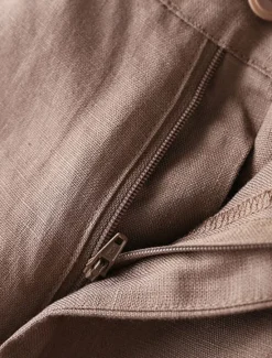 Outlet Women's Linen-Inspired Shorts Shorts Casual Daily Knee Length Plain Side Pockets Breathability Comfortable Micro-elastic Weekend Black Pink Brown Beige Summer Regular Fit Women Pants