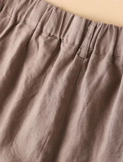 Outlet Women's Linen-Inspired Shorts Shorts Casual Daily Knee Length Plain Side Pockets Breathability Comfortable Micro-elastic Weekend Black Pink Brown Beige Summer Regular Fit Women Pants
