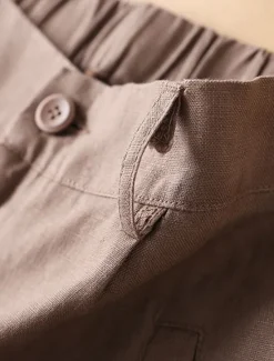 Outlet Women's Linen-Inspired Shorts Shorts Casual Daily Knee Length Plain Side Pockets Breathability Comfortable Micro-elastic Weekend Black Pink Brown Beige Summer Regular Fit Women Pants
