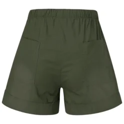 Best Women's Linen-Inspired Shorts Drawstring Pocket Plain Daily Regular Summer Green Black Pink Orange Red Women Pants