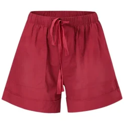 Best Women's Linen-Inspired Shorts Drawstring Pocket Plain Daily Regular Summer Green Black Pink Orange Red Women Pants