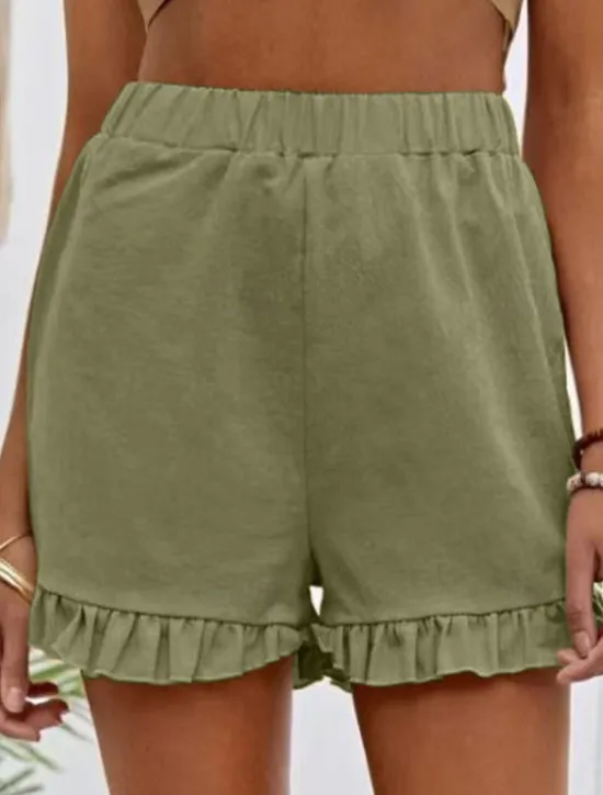 New Women's Linen-Inspired Shorts Shorts Slacks Streetwear Casual Short Natural Plain Pocket Elastic Waist Comfy Outdoor Going out Weekend Dark red Wine Navy Black Summer Regular Fit Women Pants