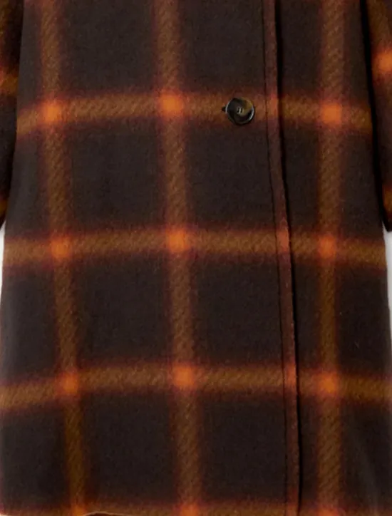 Sale Women's Long Coat Overcoat Plaid Winter Coat Single Breasted Laple Trench Coat Warm Heated Jacket with Pockets Women Coats & Trench Coats