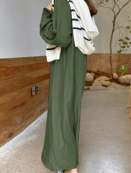 Clearance Women's Long Dress Maxi Dress Linen-Inspired Dresses Casual Dress Stylish Casual Vacation Daily Date Regular Fit Plain Long Sleeve Lapel Black Wine Khaki Army Green Summer Spring Women Dresses