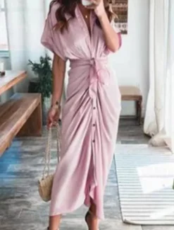 Online Women's Long Dress Maxi Dress Shirt Dress Casual Dress Summer Dress Stylish Sexy Vacation Daily Date Regular Fit Floral Graphic Short Sleeve Lapel Black Pink Red Blue Summer Spring Women Spring Dresses|Work Dresses