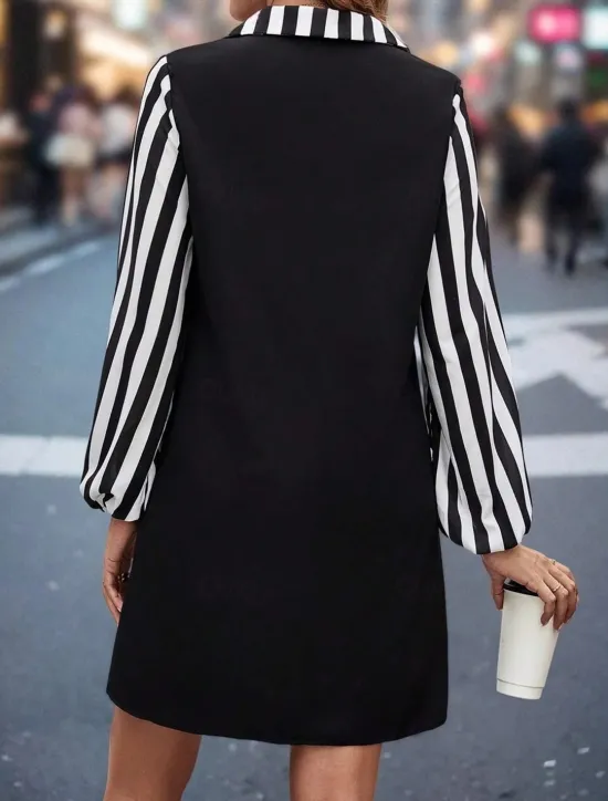 New Women's Long Dress Maxi Dress Casual Dress A Line Dress Stylish Casual Vacation Daily Regular Fit Color Block Long Sleeve Shirt Collar Summer Spring Fall Women Work Dresses