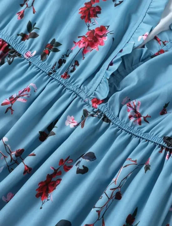 Discount Women's Long Dress Maxi Dress Floral Dress Boho Dress Western Dress Elegant Fashion Modern Outdoor Vacation Daily Regular Fit Flower Long Sleeve V Neck Summer Women Floral Dresses