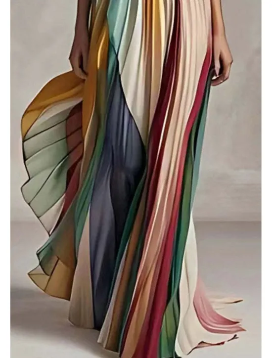 Hot Women's Long Dress Maxi Dress Prom Dress Party Dress Elegant Fashion Party Special Occasion Regular Fit Multicolor Sleeveless Off Shoulder Summer Women Floral Dresses