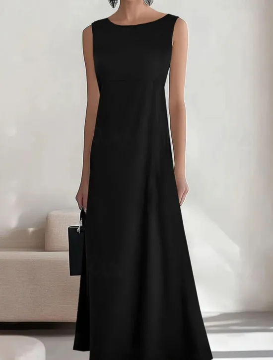 Clearance Women's Long Dress Maxi Dress Casual Dress Summer Dress Fashion Outdoor Party Holiday Regular Fit Plain Sleeveless Crew Neck Black Wine Blue Summer Women Work Dresses