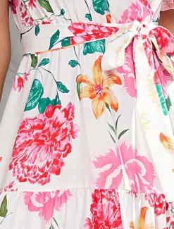 Hot Women's Long Dress Maxi Dress Casual Dress Stylish Casual Vacation Daily Regular Fit Floral Short Sleeve V Neck Yellow Pink Summer Spring Women Spring Dresses|Floral Dresses