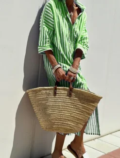 New Women's Long Dress Maxi Dress Cotton Linen Dresses Shirt Dress Casual Dress Cotton Linen Dress Stylish Casual Vacation Daily Date Regular Fit Stripe Long Sleeve Lapel Yellow Light Green Red Royal Blue Women Dresses