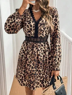 Online Women's Long Dress Maxi Dress Lace Dress Jumper Dress Casual Dress Elegant Stylish Casual Vacation Party Daily Regular Fit Long Sleeve V Neck Spring Fall Women Cocktail Dress