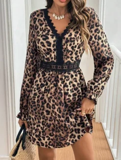 Online Women's Long Dress Maxi Dress Lace Dress Jumper Dress Casual Dress Elegant Stylish Casual Vacation Party Daily Regular Fit Long Sleeve V Neck Spring Fall Women Cocktail Dress