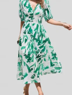 Clearance Women's Long Dress Maxi Dress Casual Dress A Line Dress Floral Dress Summer Dress Elegant Stylish Vacation Daily Date Regular Fit Floral Short Sleeve V Neck Black Pink Blue Green Summer Women Floral Dresses