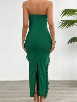 Sale Women's Long Dress Maxi Dress White Dress Prom Dress Party Dress Cocktail Dress Fashion Modern Festival Dress Wedding Party Special Occasion Regular Fit Plain Sleeveless Strapless White Pink Blue Women White Dresses