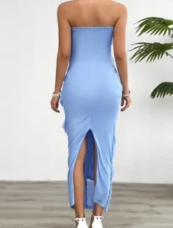 Sale Women's Long Dress Maxi Dress White Dress Prom Dress Party Dress Cocktail Dress Fashion Modern Festival Dress Wedding Party Special Occasion Regular Fit Plain Sleeveless Strapless White Pink Blue Women White Dresses