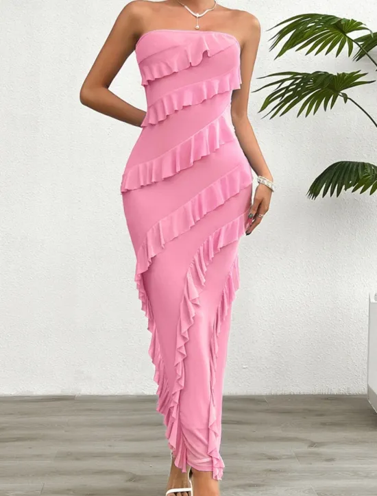 Sale Women's Long Dress Maxi Dress White Dress Prom Dress Party Dress Cocktail Dress Fashion Modern Festival Dress Wedding Party Special Occasion Regular Fit Plain Sleeveless Strapless White Pink Blue Women White Dresses