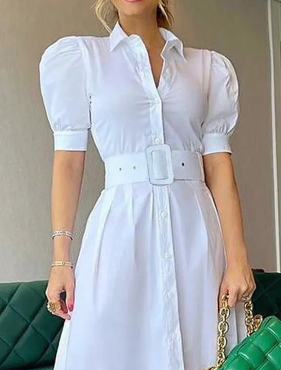 Best Women's Long Dress Maxi Dress Shirt Dress Casual Dress Summer Dress Stylish Casual Vacation Daily Date Regular Fit Stripe Short Sleeve Lapel White Blue Summer Spring Women Work Dresses