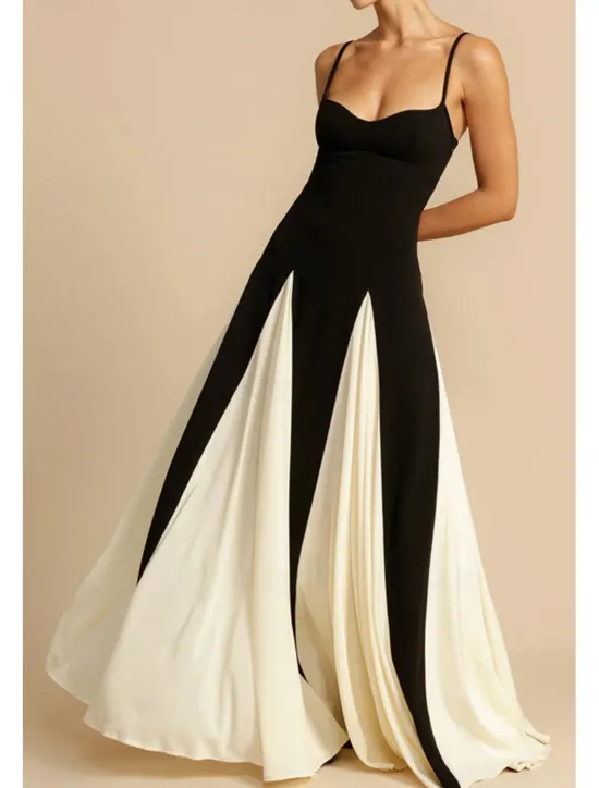 Best Women's Long Dress Maxi Dress Cocktail Dress Slip Dress Elegant Fashion Tea Party Going out Weekend Regular Fit Color Block Sleeveless Spaghetti Strap Summer Women Floral Dresses